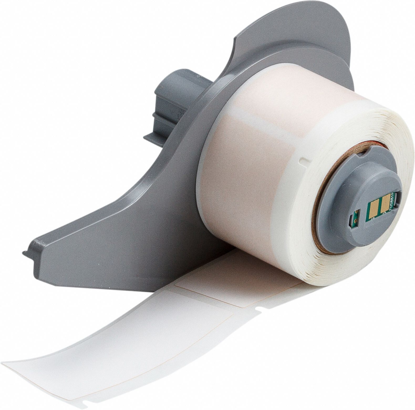 Wraparound Label: 2 1/2 in x 1 in, 1 in, Polyimide, White (Matte), For 10 AWG to 12 AWG Wire Gauge