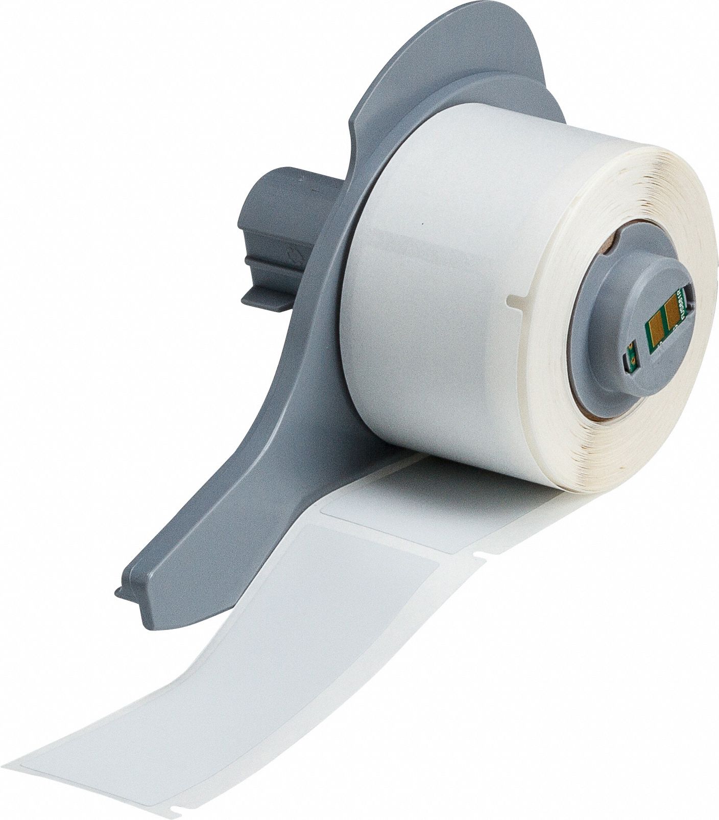 Pre-Cut Label Stock Roll: 1 in x 3 in, 3 in x 1 in, Polyester, Permanent Adhesive, Gray (Matte)