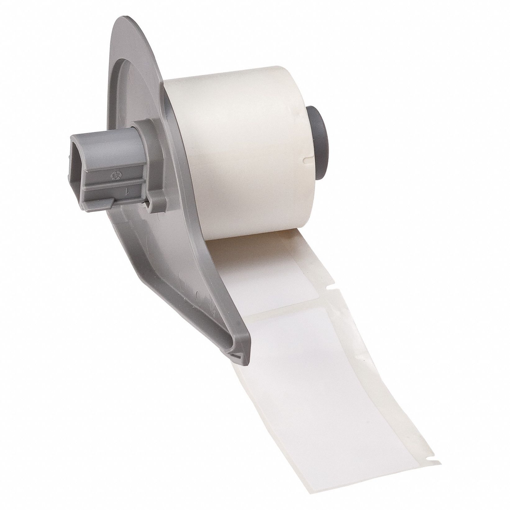 Pre-Cut Label Stock Roll: 1 1/4 in x 2 3/4 in, 2 3/4 in x 1 1/4 in, Polyester, White (Gloss)