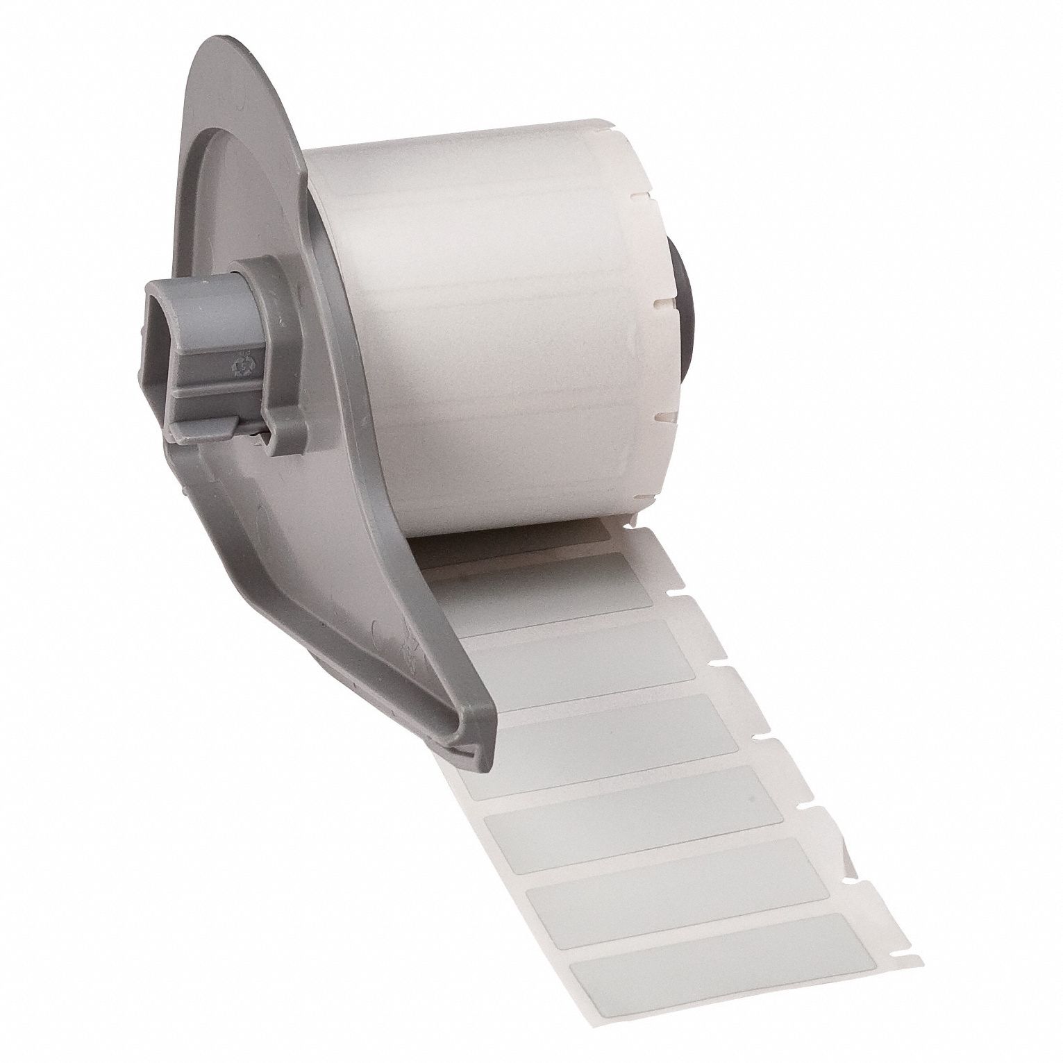 Pre-Cut Label Stock Roll: 1/2 in x 1 1/2 in, 1 1/2 in x 1/2 in, Polyester, Permanent Adhesive