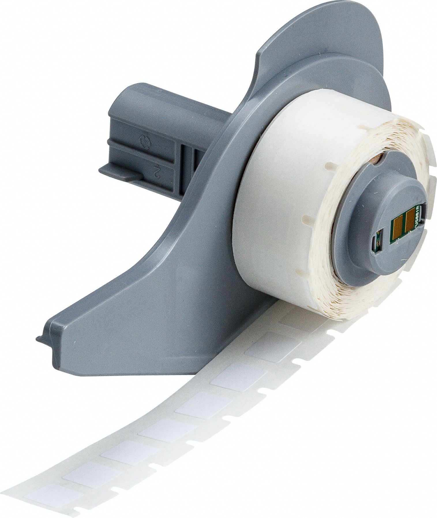 Pre-Cut Label Stock Roll: 3/8 in x 3/8 in, 3/8 in x 3/8 in, Polyester, White (Gloss), -94°F to 230°F