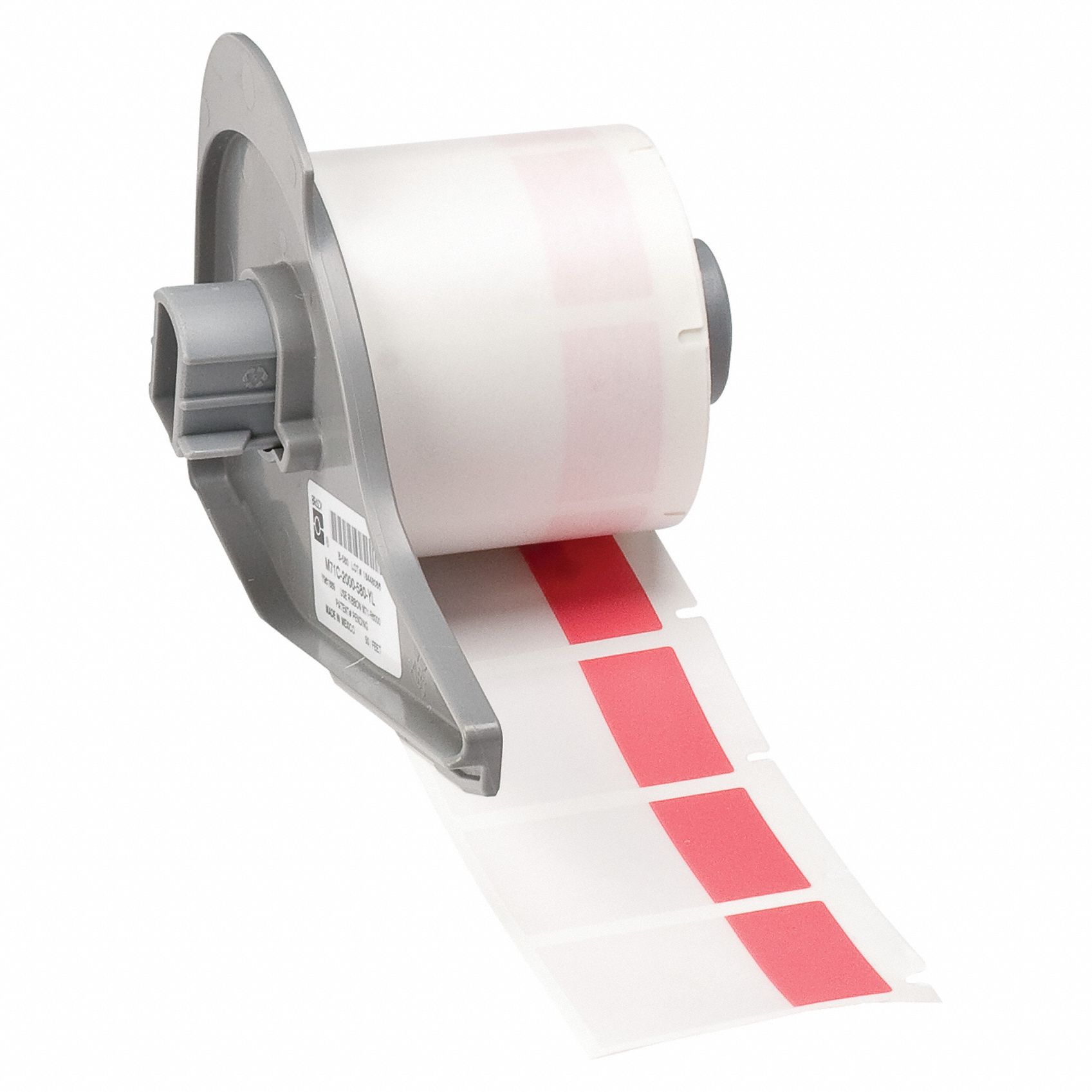 Wraparound Label: 1 1/2 in x 1 in, 1 in, Vinyl, Red (Matte), For 10 AWG to 4 AWG Wire Gauge