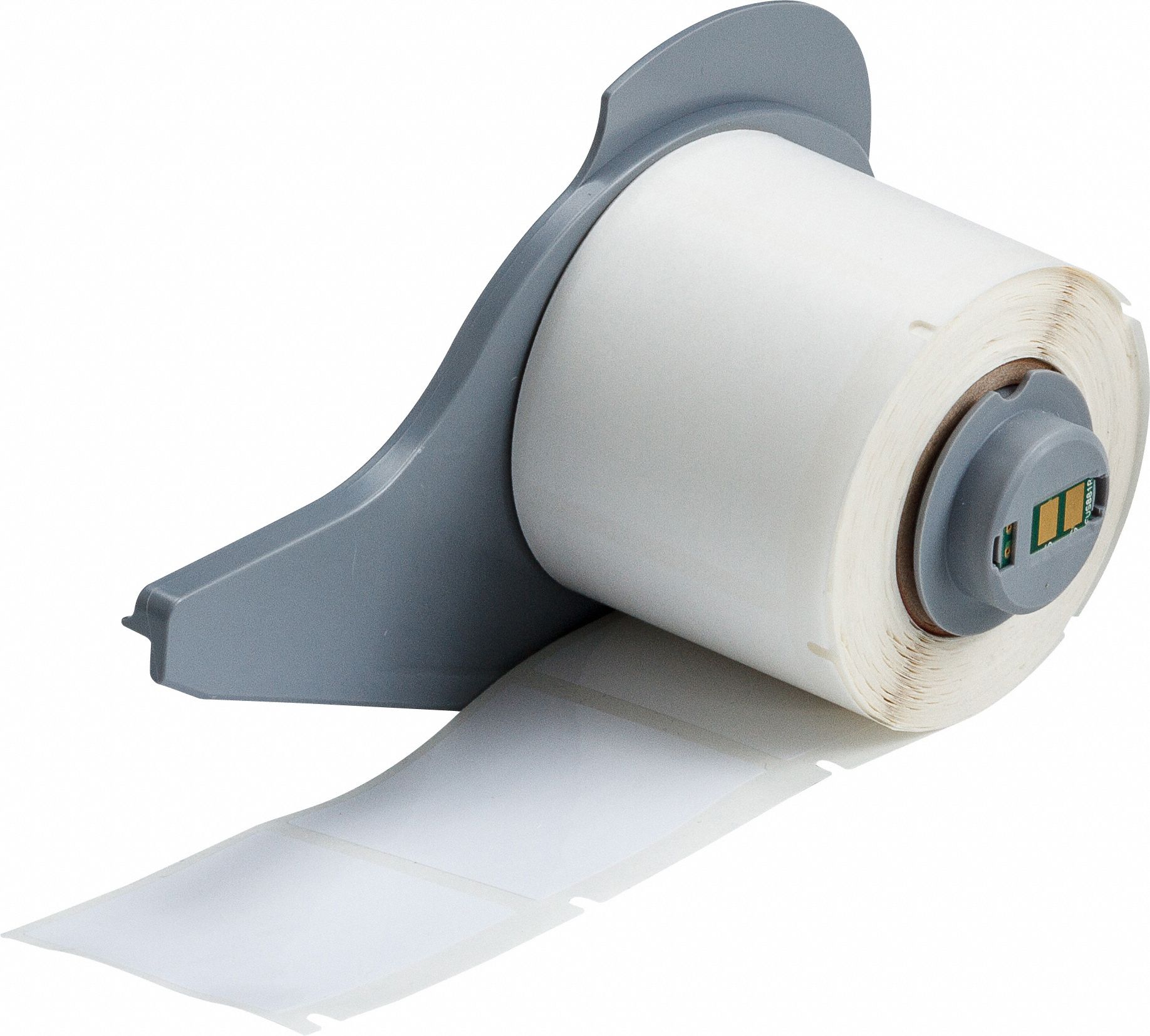 Pre-Cut Label Stock Roll: 1 1/2 in x 1 1/2 in, 1 1/2 in x 1 1/2 in, Polyester, White (Gloss)