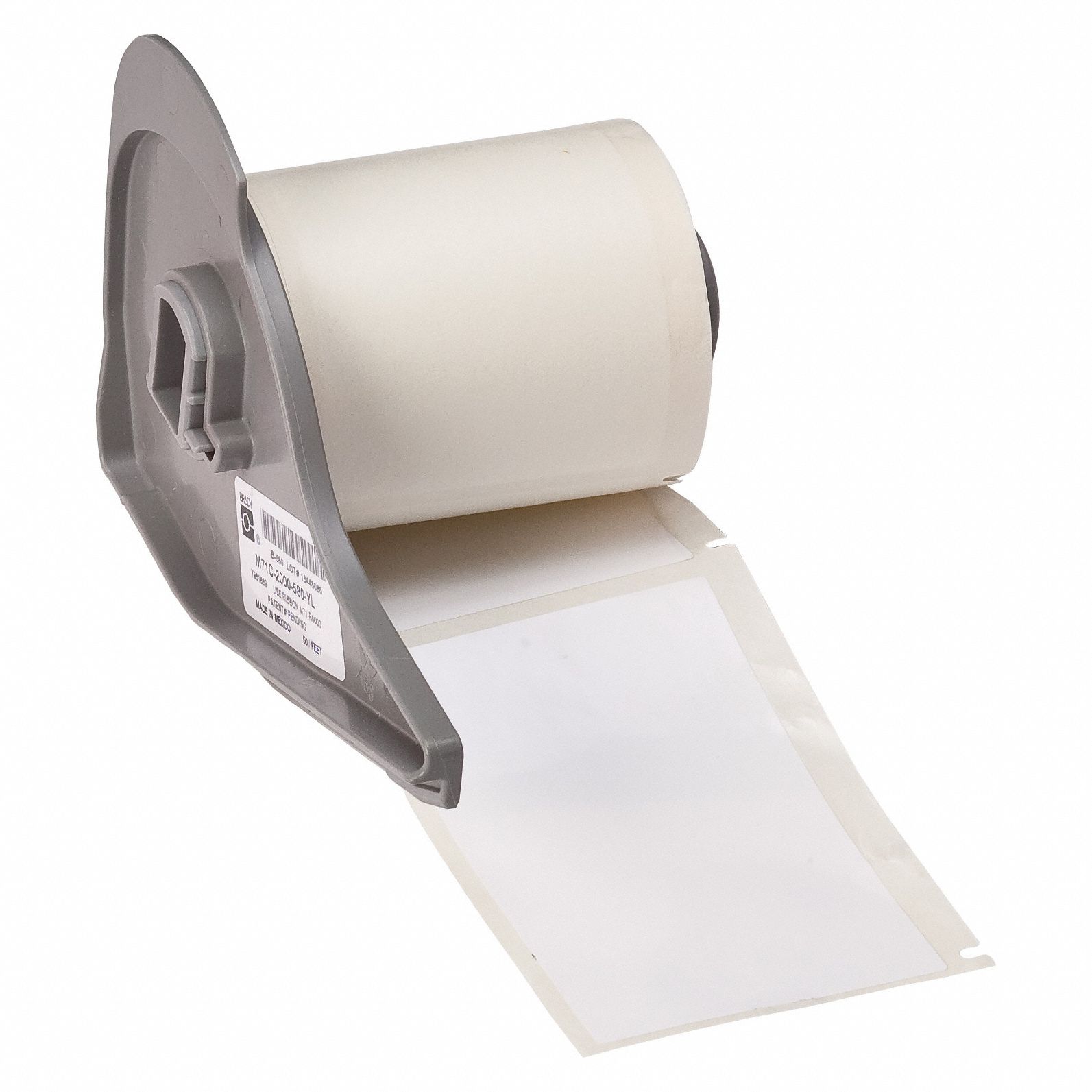 Pre-Cut Label Stock Roll: 1 29/32 in x 3 in, 3 in x 1 29/32 in, Polyester, White (Gloss)