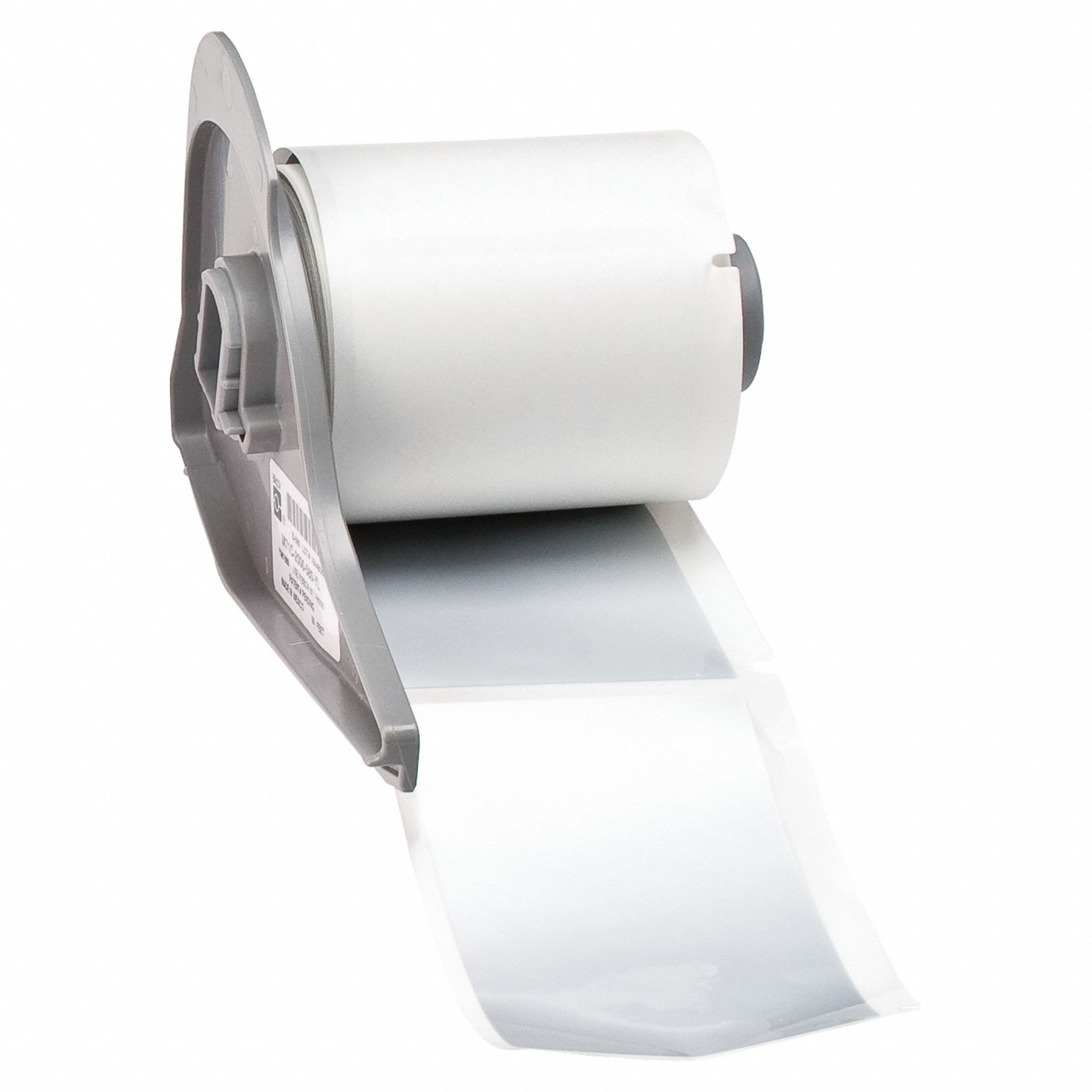 Pre-Cut Label Stock Roll: 1 29/32 in x 3 in, Rubber, Aggressive Adhesive/Permanent Adhesive