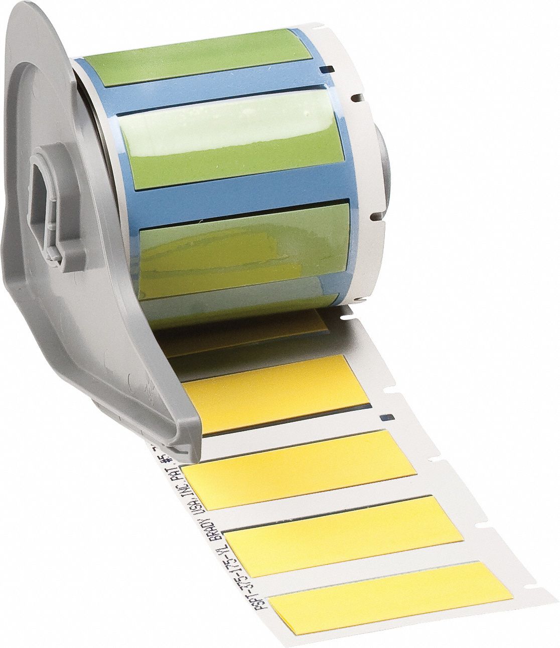 Sleeve Label: 1 3/4 in x 21/32 in, Polyolefin, Yellow (Matte), For 4 AWG to 12 AWG Wire Gauge