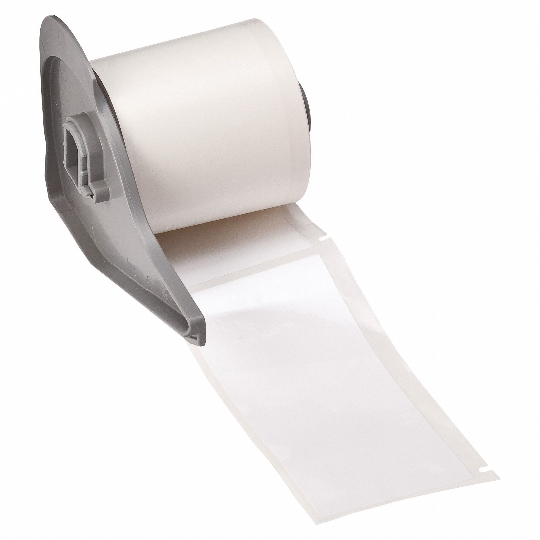 Pre-Cut Label Stock Roll: 1 29/32 in x 4 in, 4 in x 1 29/32 in, Polyester, White (Gloss)