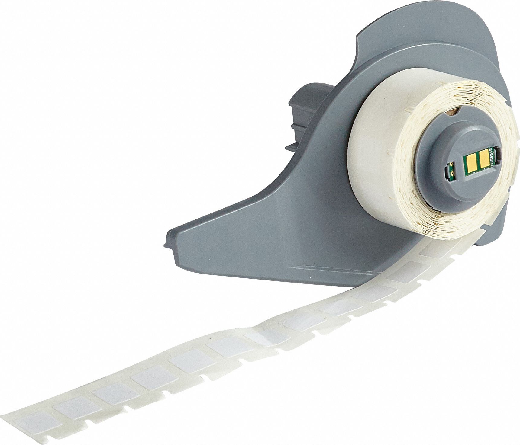 Pre-Cut Label Stock Roll: 13/32 in x 13/32 in, 13/32 in x 13/32 in, Polyester, White (Gloss)