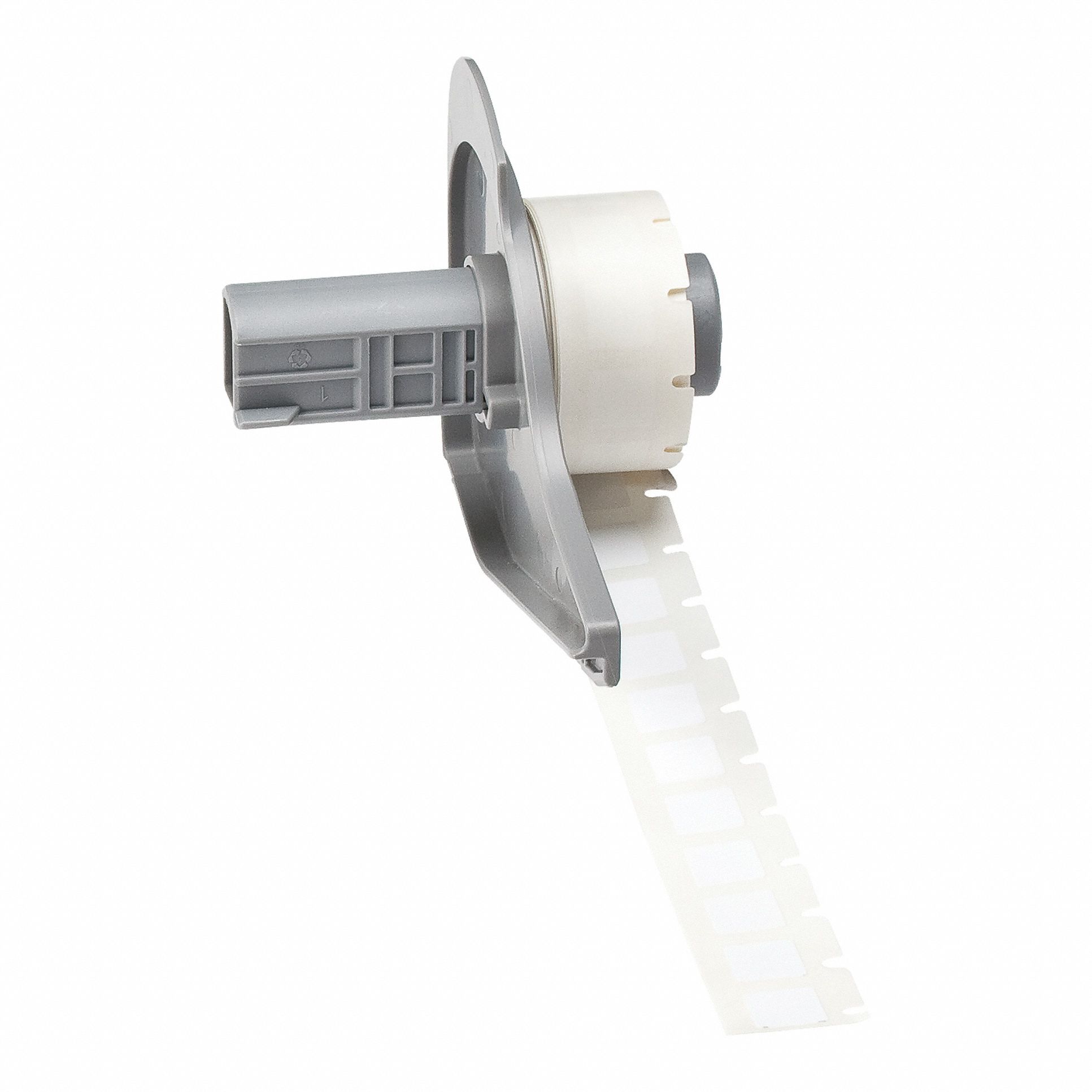 Pre-Cut Label Stock Roll: 13/32 in x 13/32 in, 13/32 in x 13/32 in, Polyimide, White (Gloss)