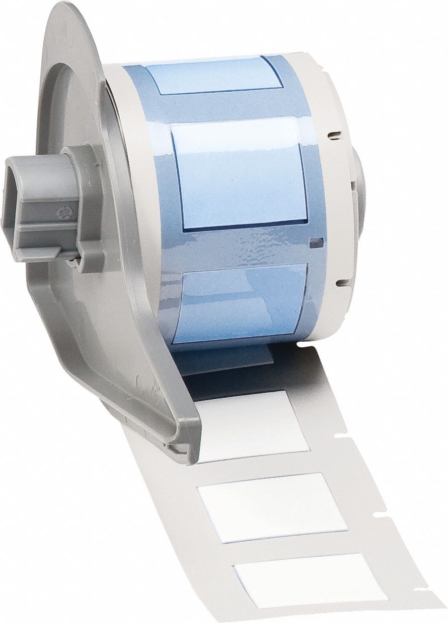 Sleeve Label: 1 in x 27/32 in, Polyolefin, White (Matte), For 1 AWG to 6 AWG Wire Gauge