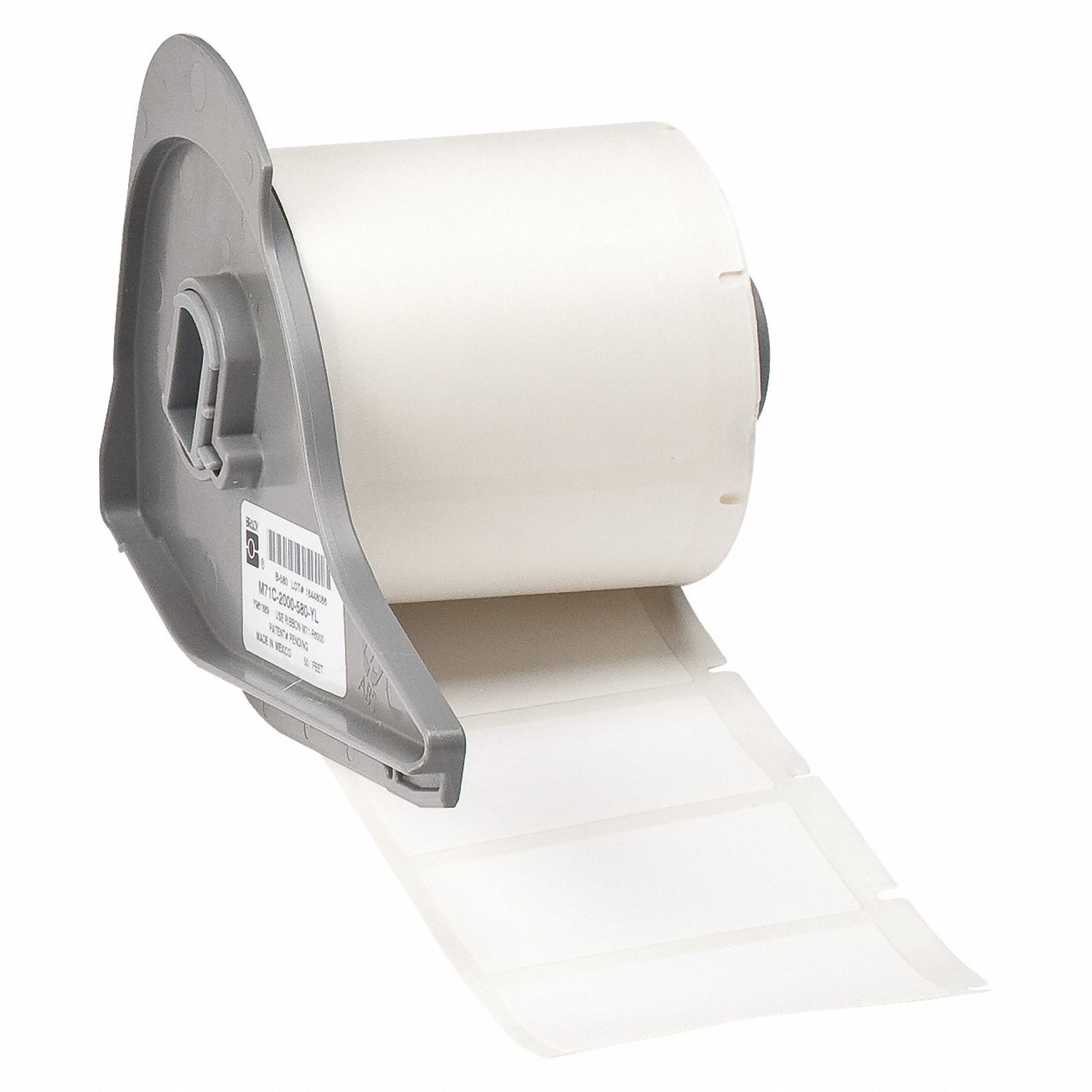 Wraparound Label: 1 in x 1 29/32 in, Nylon, Black on White, For 10 AWG to 12 AWG Wire Gauge