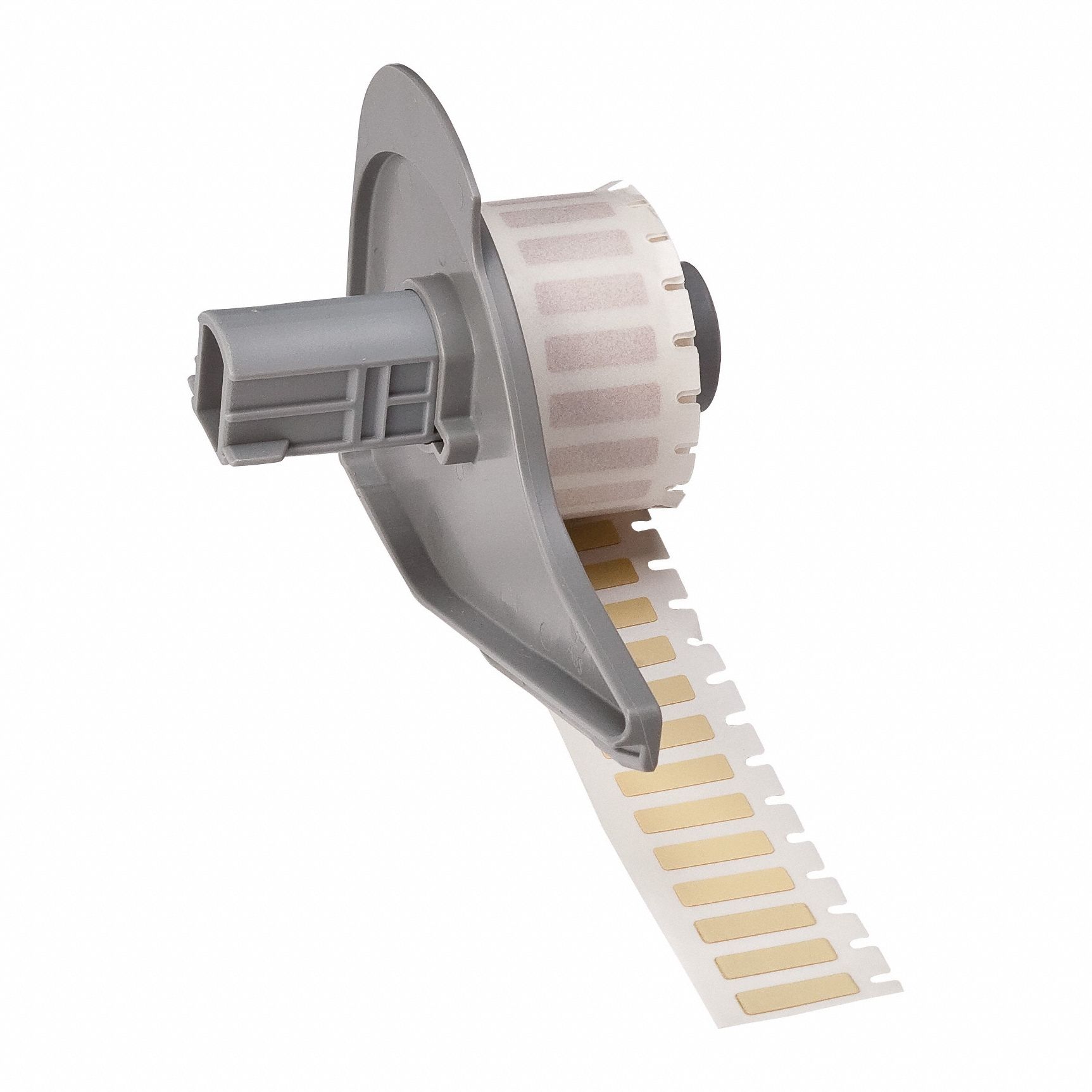 Pre-Cut Label Stock Roll: 13/64 in x 21/32 in, 21/32 in x 13/64 in, Polyimide, Permanent Adhesive