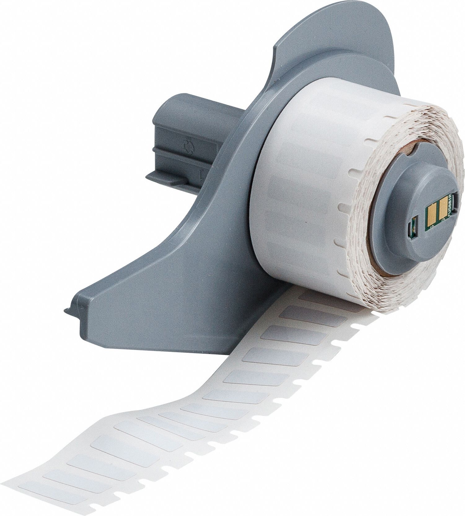 Pre-Cut Label Stock Roll: 13/64 in x 21/32 in, 21/32 in x 13/64 in, Polyimide, White (Gloss)