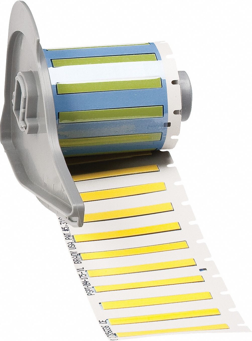 Sleeve Label: 1 3/4 in x 3/16 in, Polyolefin, Yellow (Matte), For 20 AWG to 24 AWG Wire Gauge
