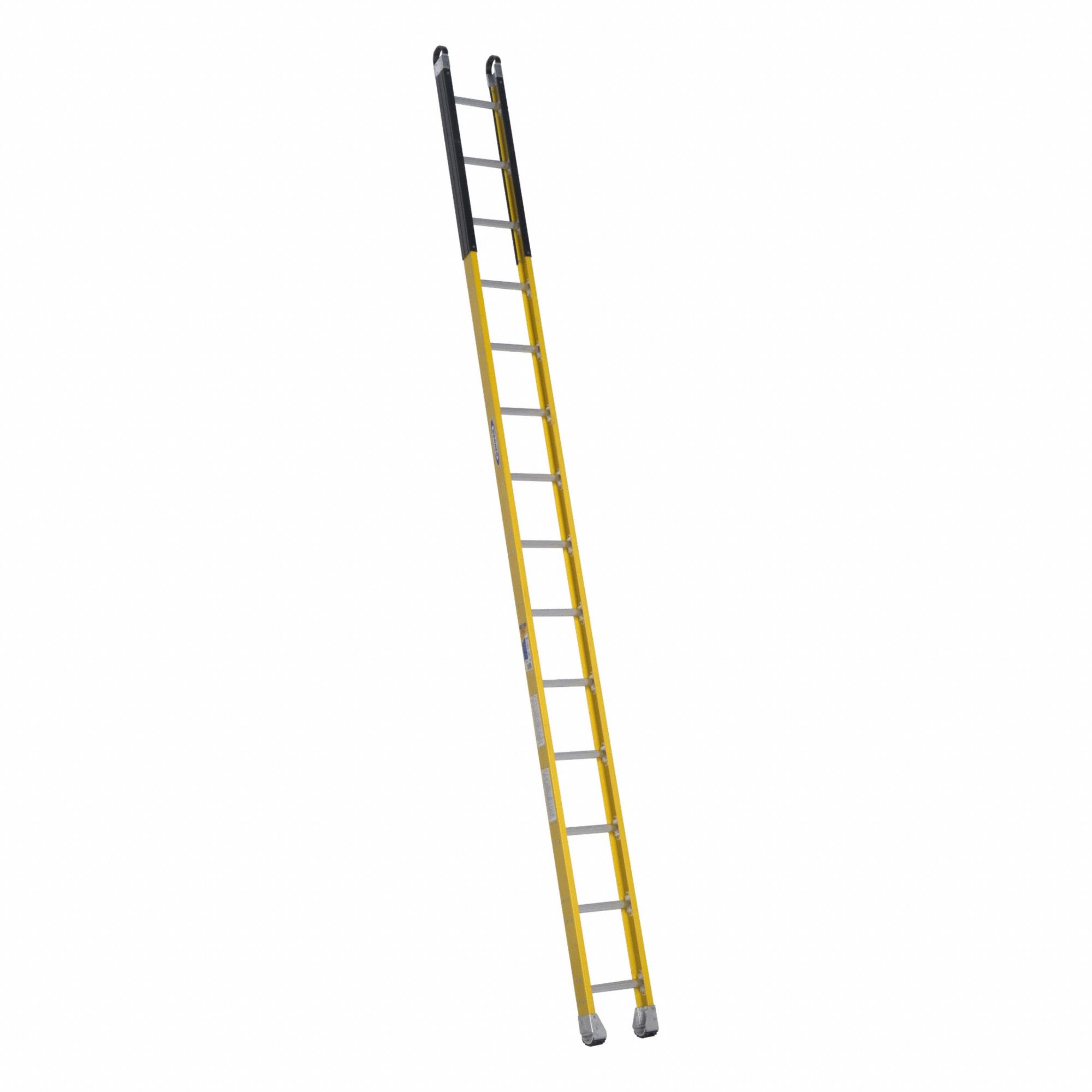 STRAIGHT LADDER, 3.3 IN OVERALL H, FIBREGLASS, 375 LB MAX LOAD CAPACITY, 32 LB W