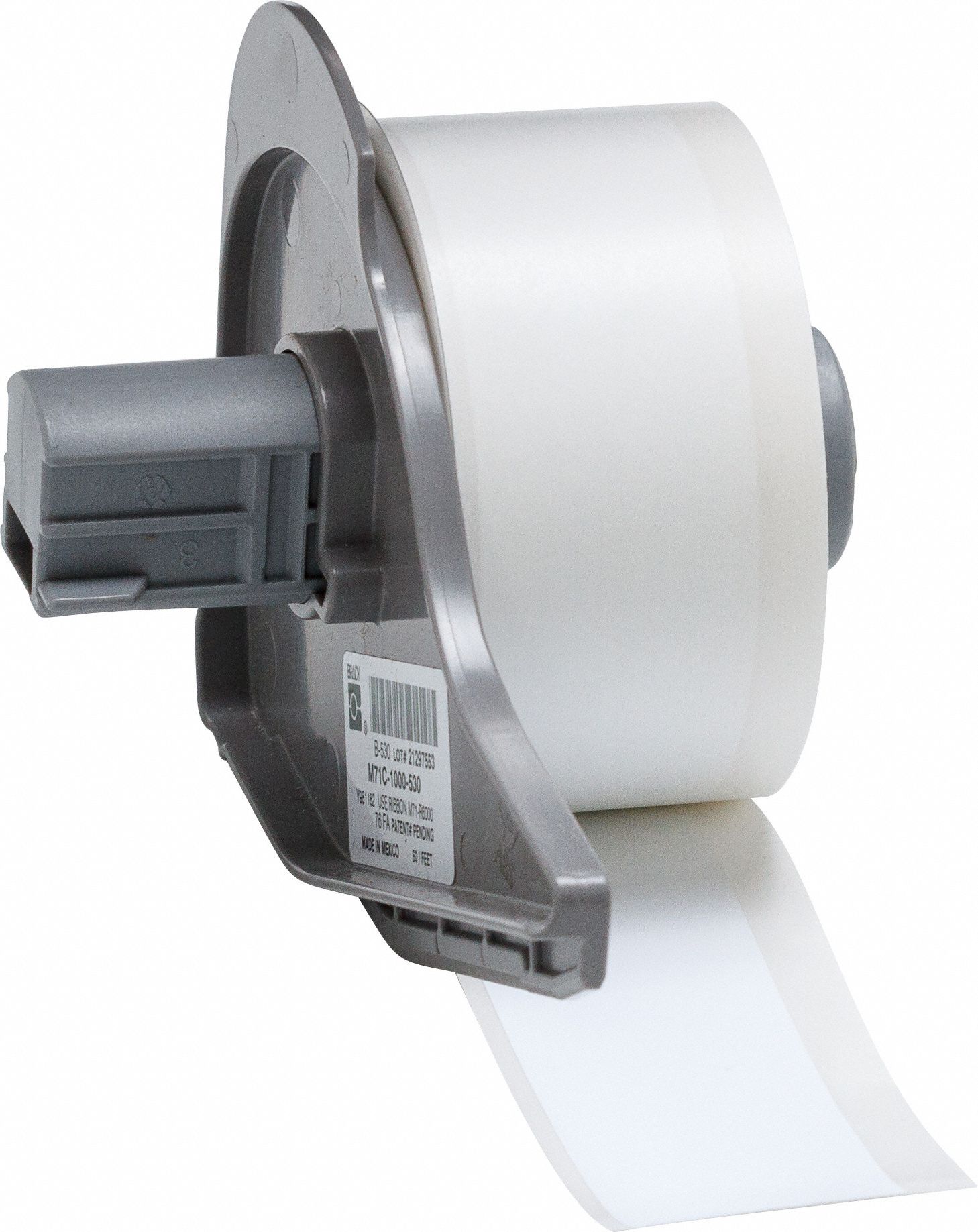 Continuous Label Stock: Tamper Indicating, 1 in x 50 ft, Vinyl with Permanent Acrylic Adhesive