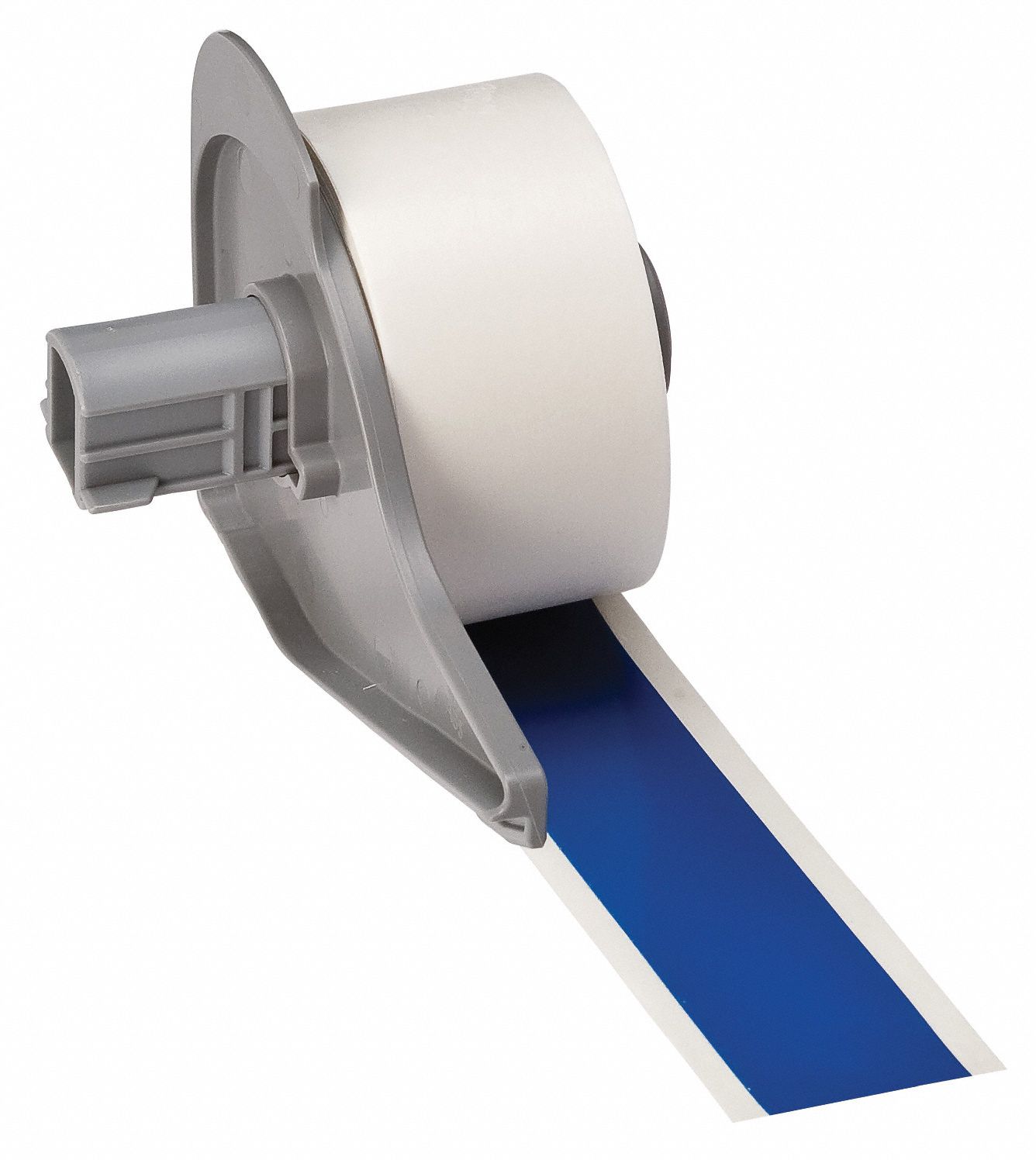 Continuous Label Stock: 1 in x 50 ft, Polyester, Blue (Gloss), Outdoor