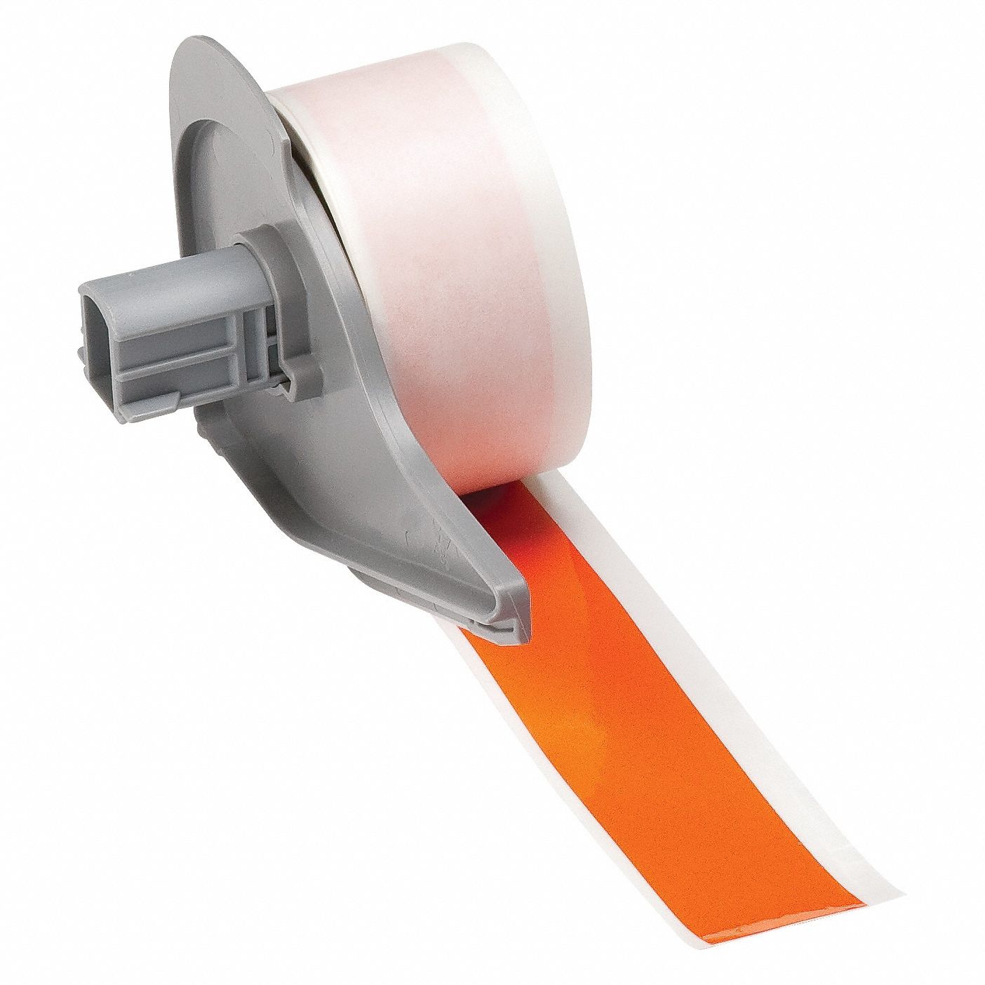 Continuous Label Stock: 1 in x 50 ft, Vinyl, Orange (Gloss), Outdoor