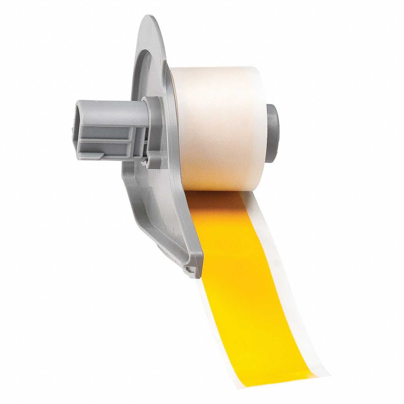 Continuous Label Stock: 1 in x 50 ft, Vinyl, Yellow (Gloss), Outdoor
