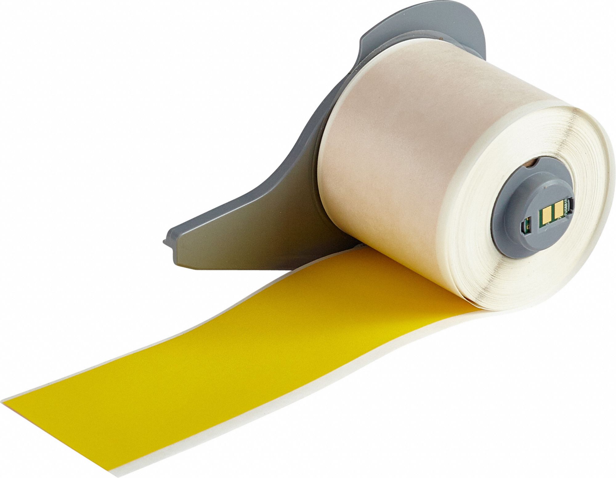 Wraparound Label: 2 in, 2 in x 50 ft, Polyimide, Yellow (Matte)