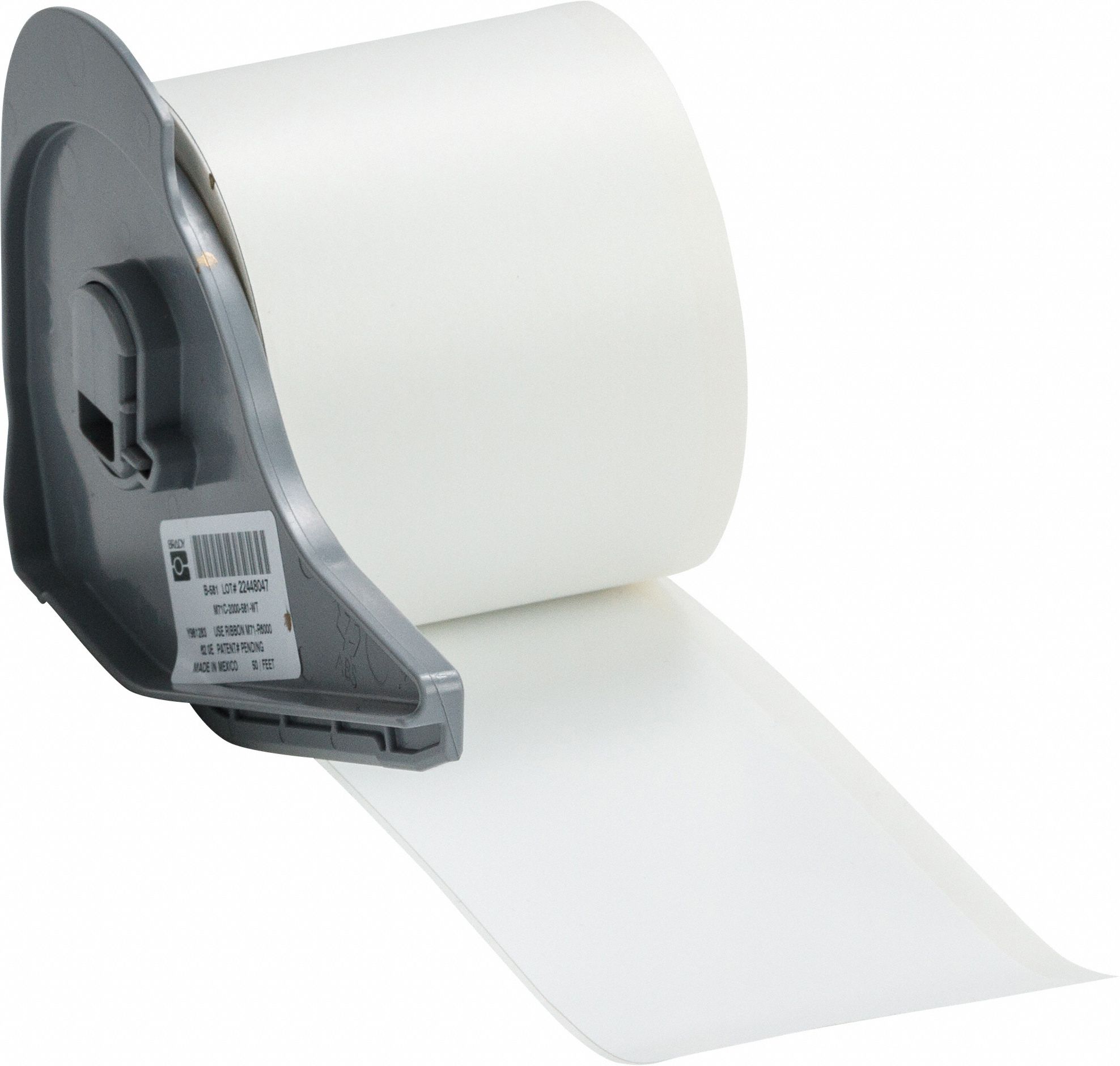 Continuous Label Stock: 2 in x 50 ft, Vinyl, White (Gloss), Outdoor