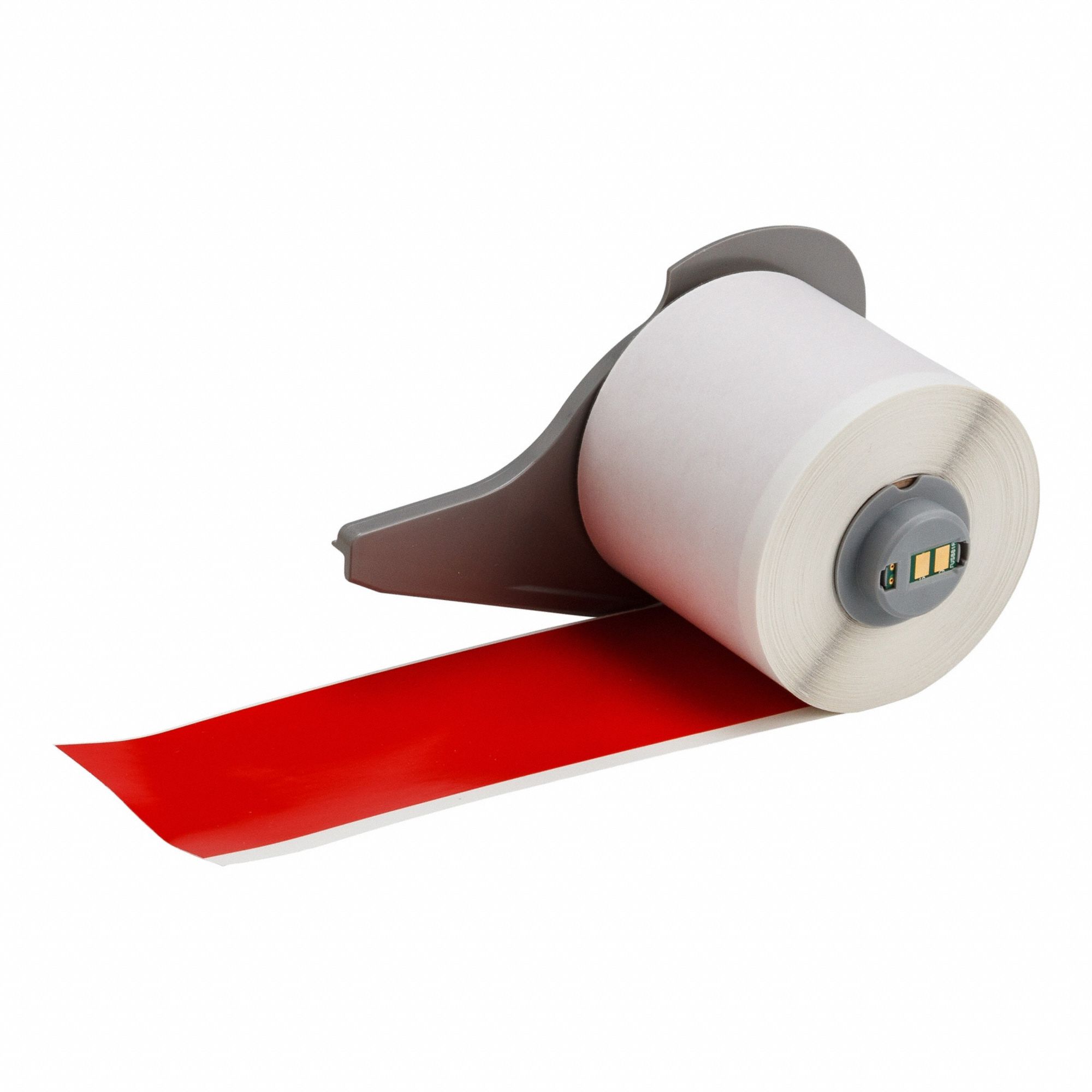 Continuous Label Stock: 2 in x 50 ft, Polyester, Red (Gloss), Outdoor
