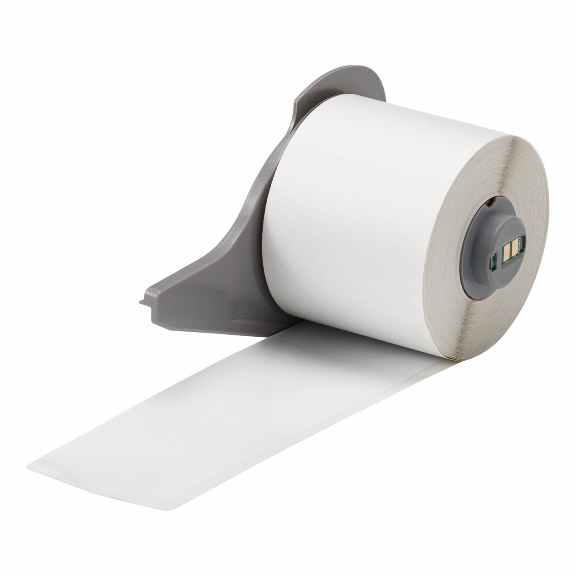 Continuous Label Stock: 2 in x 50 ft, Polyester, White (Gloss), Indoor