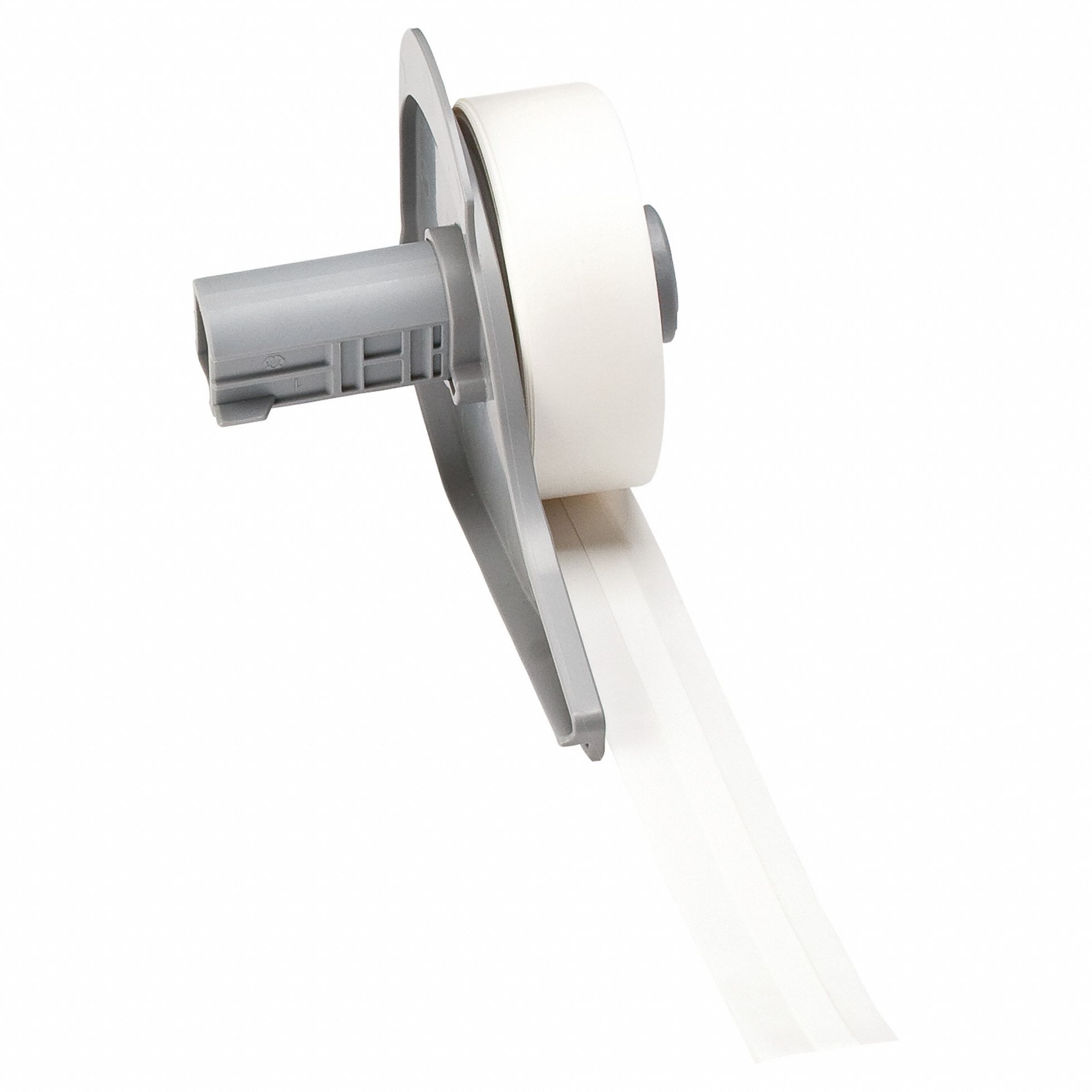 Continuous Label Stock: 15/64 in, 15/64 in x 30 ft, Vinyl, White