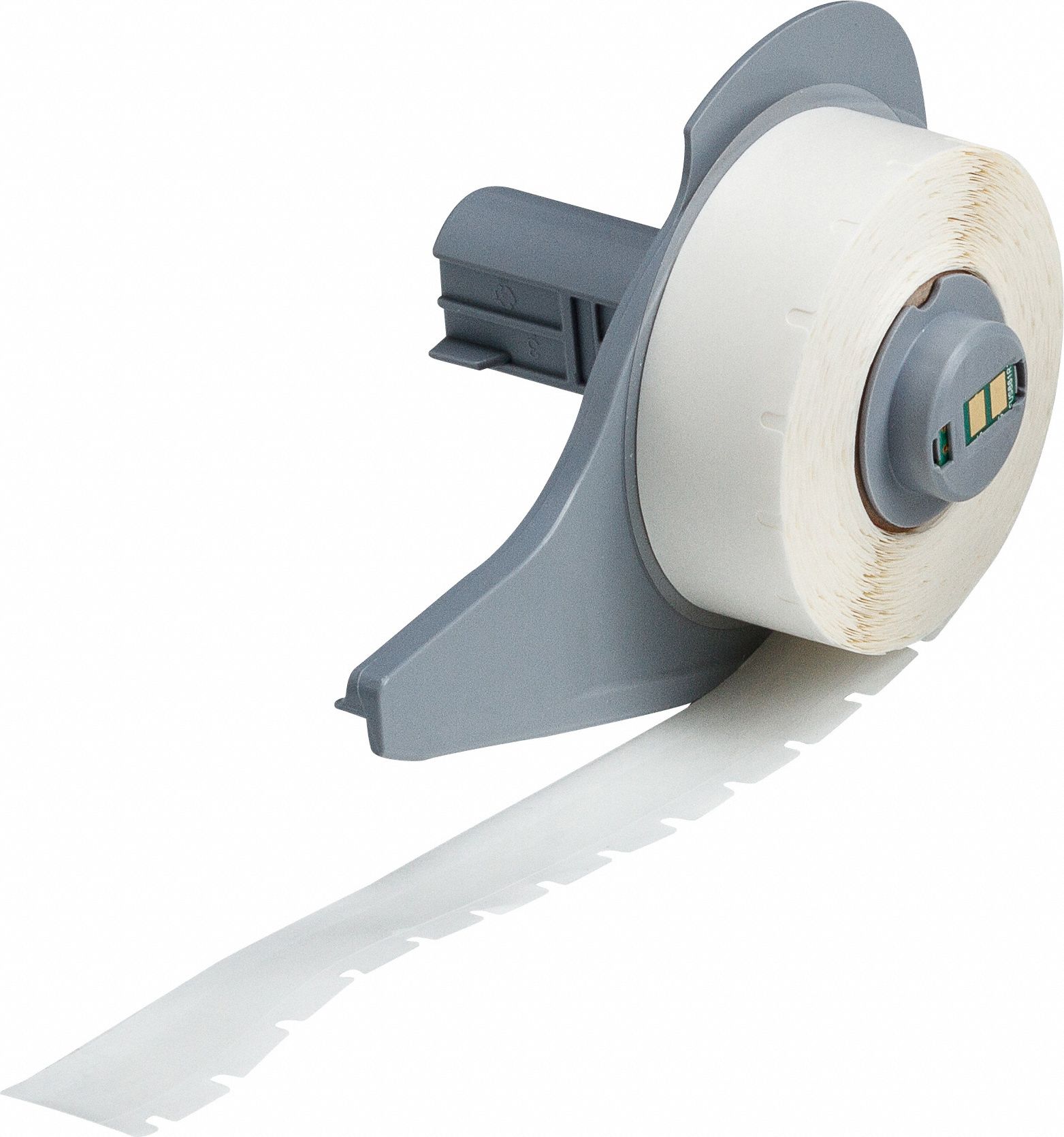 Continuous Label Stock: 3/8 in x 50 ft, Polyester, Clear (Gloss), Indoor