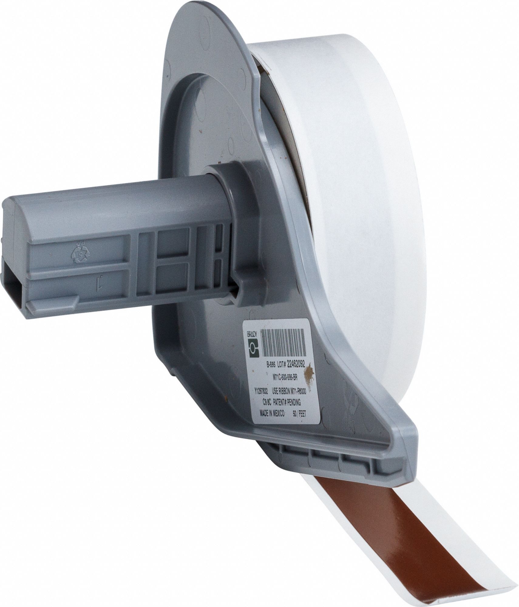 Continuous Label Stock: 1/2 in x 50 ft, Vinyl, Brown (Gloss), Outdoor