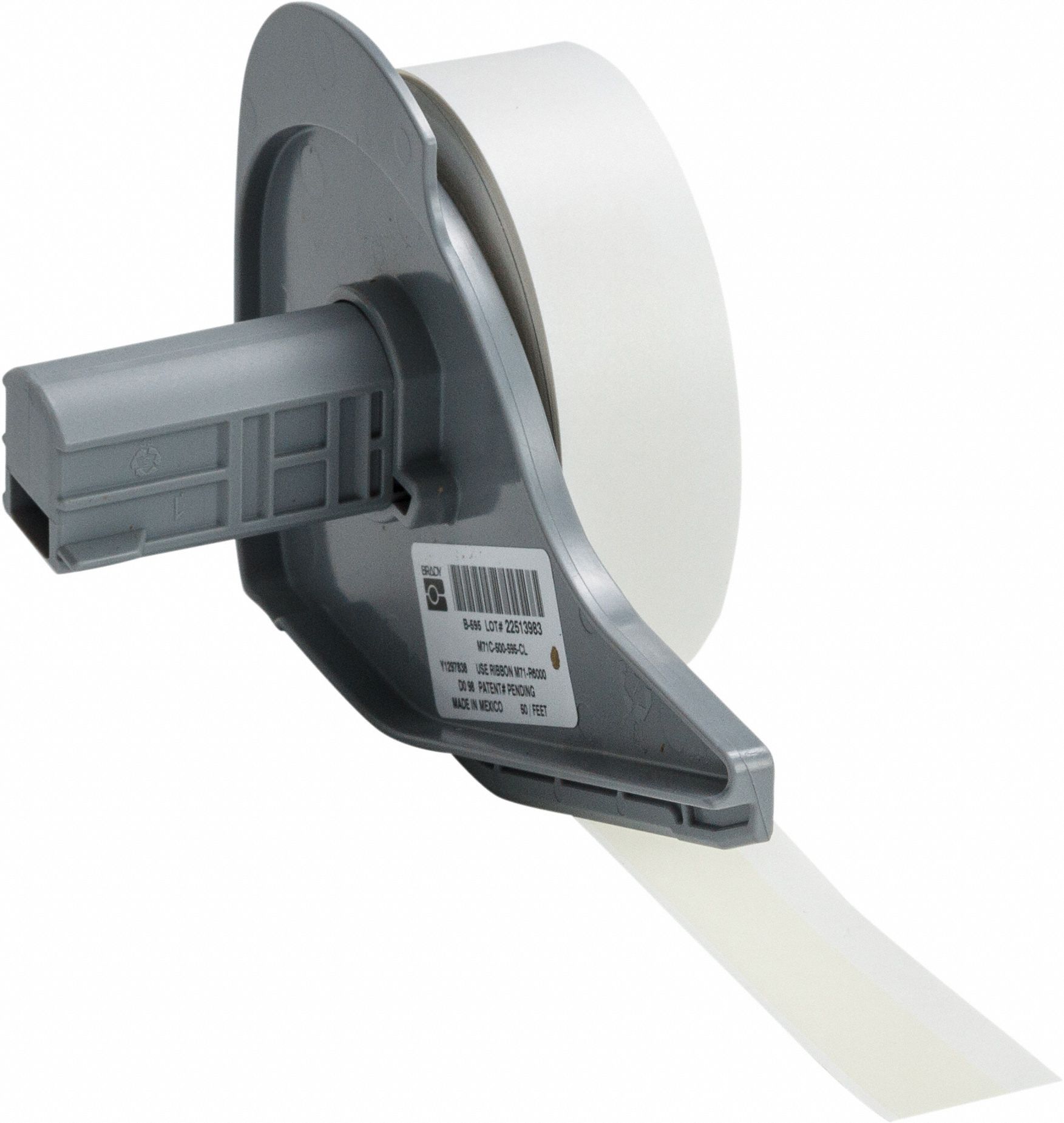 Continuous Label Stock: 1/2 in x 50 ft, Vinyl, Clear (Gloss), Outdoor