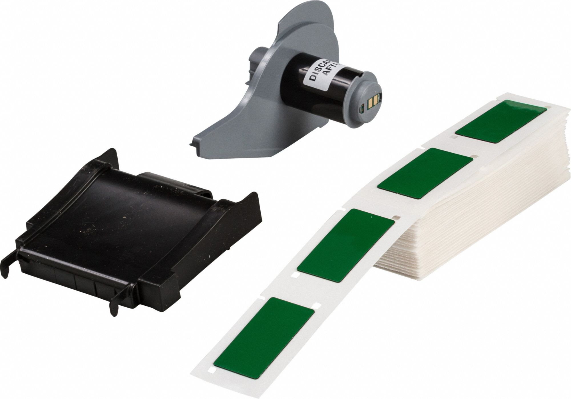 Pre-Cut Label Stock Roll: 2 in x 1 in, Polyester, Green (Gloss), 100 Labels per Roll