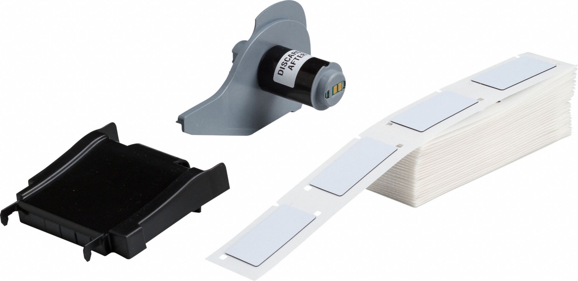 Pre-Cut Label Stock Roll: 2 in x 1 in, Polyester, White (Gloss), 100 Labels per Roll