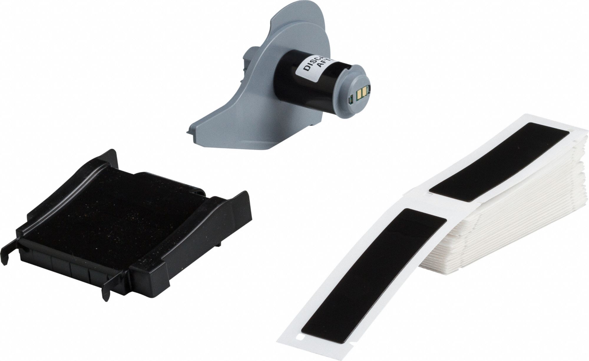 Pre-Cut Label Stock Roll: 4 in x 1 in, Polyester, Black (Gloss), 50 Labels per Roll