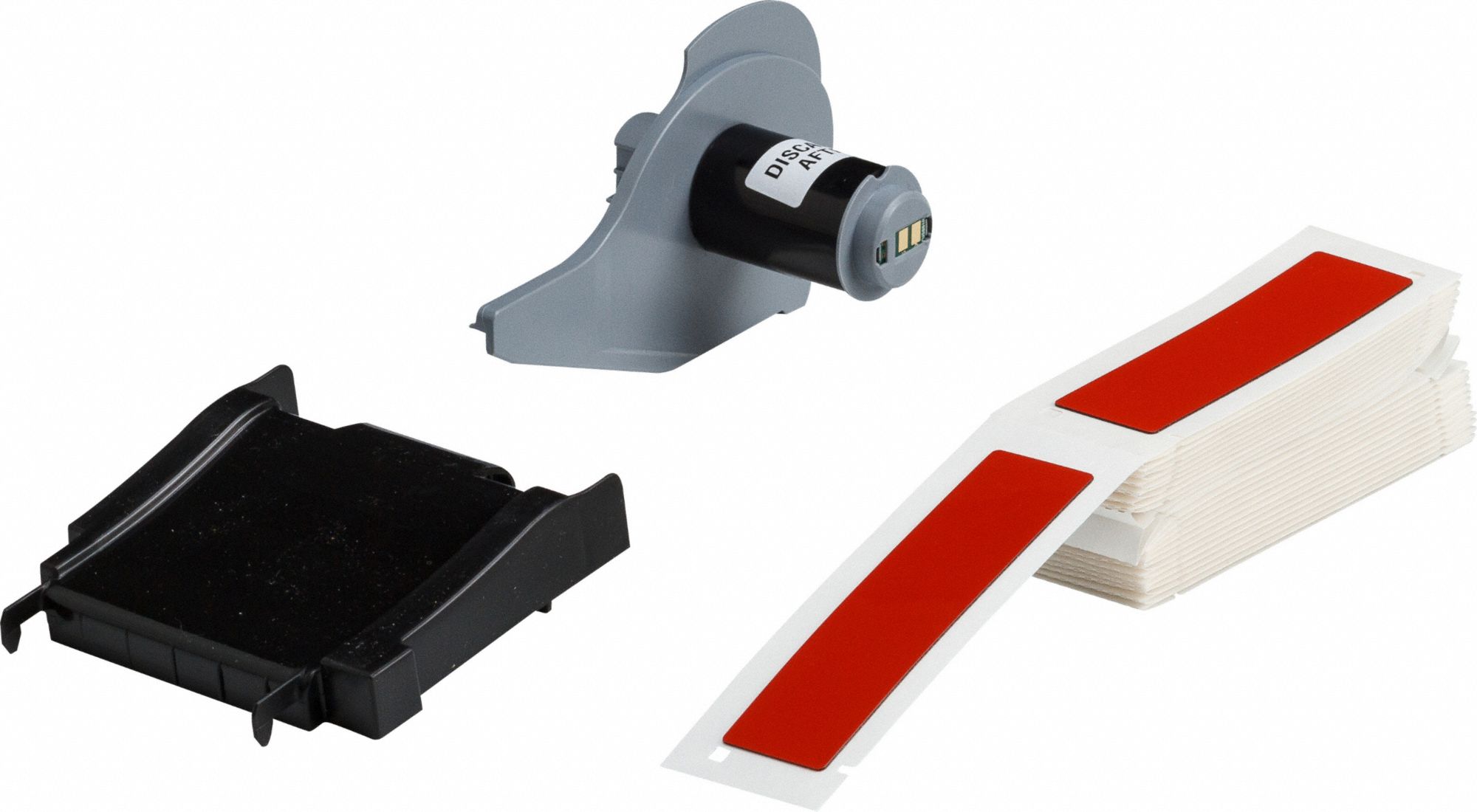 Pre-Cut Label Stock Roll: 4 in x 1 in, Polyester, Red (Gloss), 50 Labels per Roll
