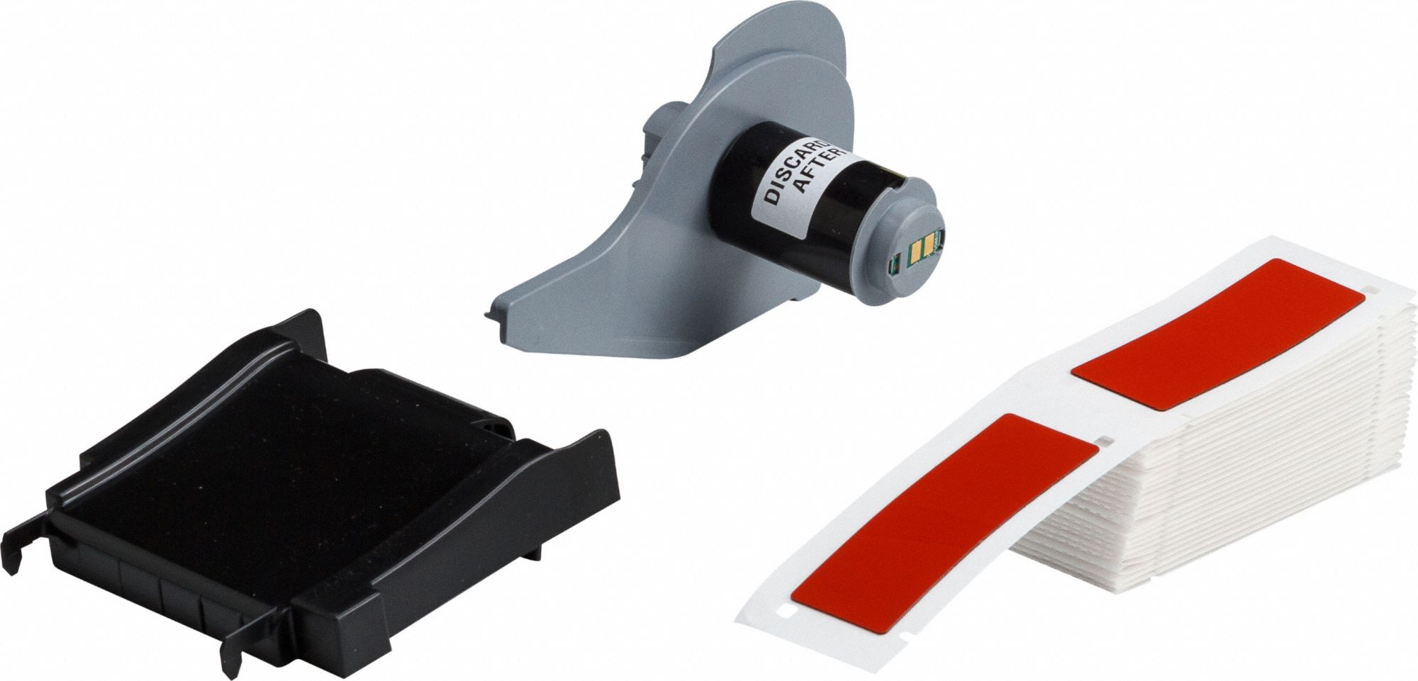 Pre-Cut Label Stock Roll: 3 in x 1 in, Polyester, Red (Gloss), 50 Labels per Roll