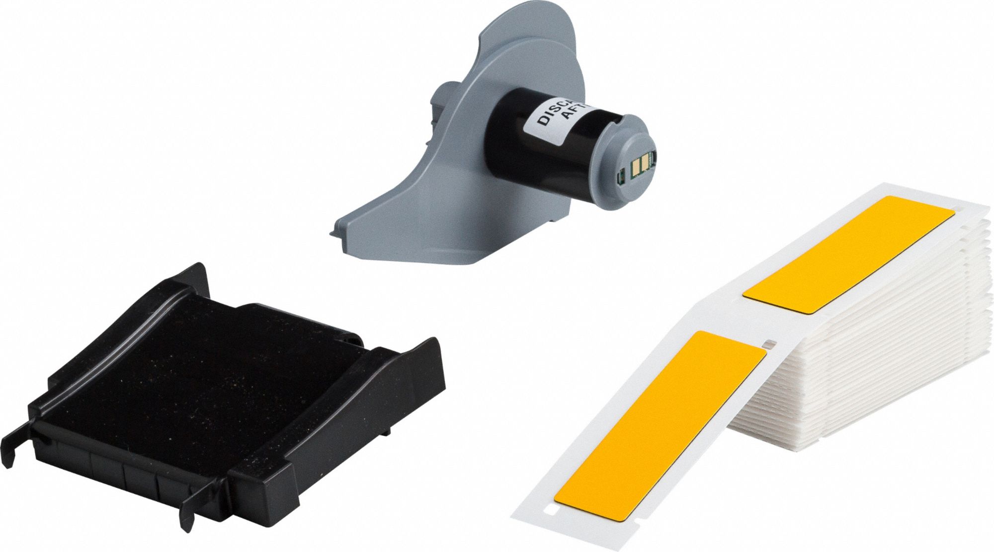 Pre-Cut Label Stock Roll: 3 in x 1 in, Polyester, Yellow (Gloss), 50 Labels per Roll