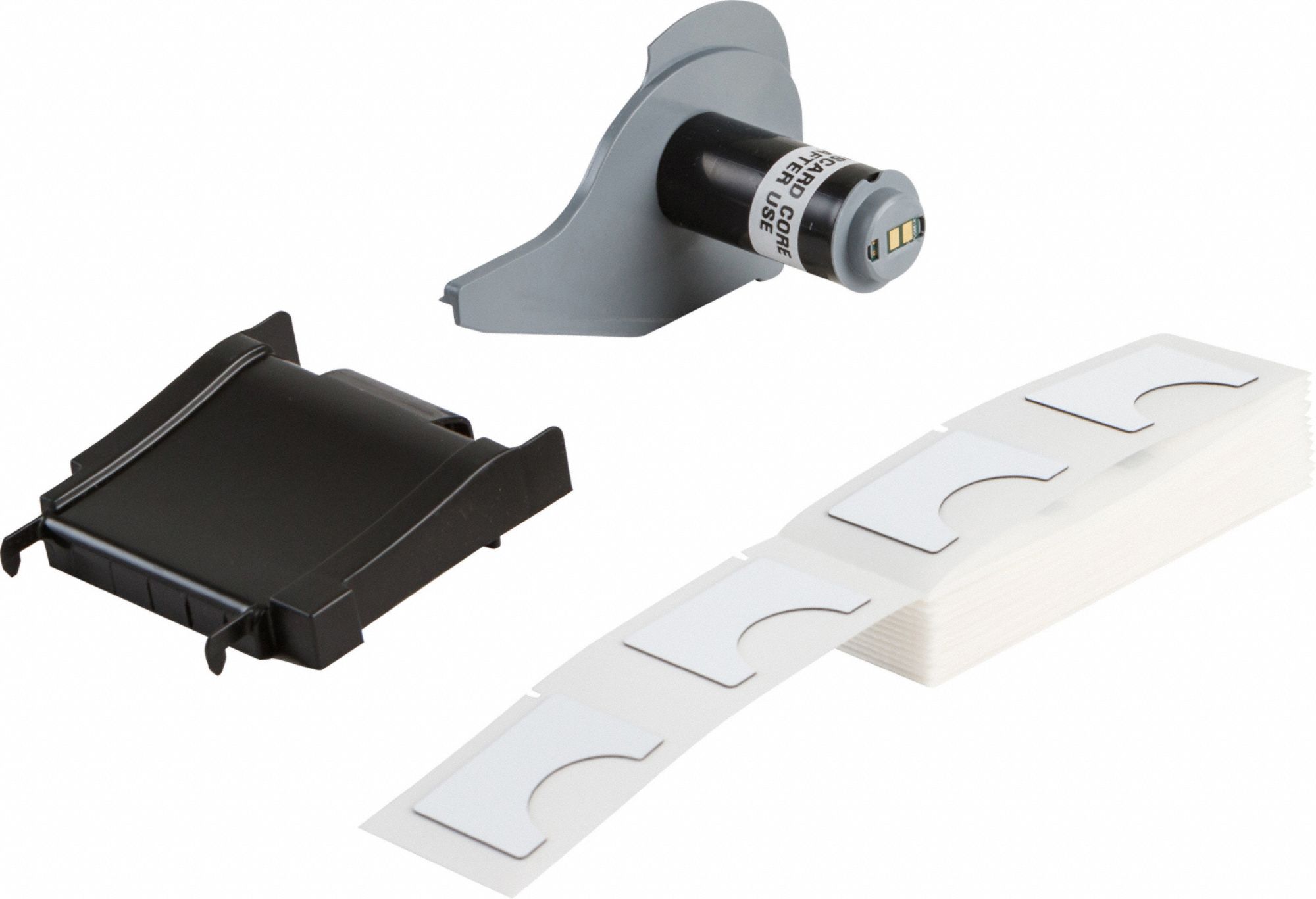 Pre-Cut Label Stock Roll: 1 19/64 in x 1 19/64 in, Polyester, White (Gloss), 50 Labels per Roll