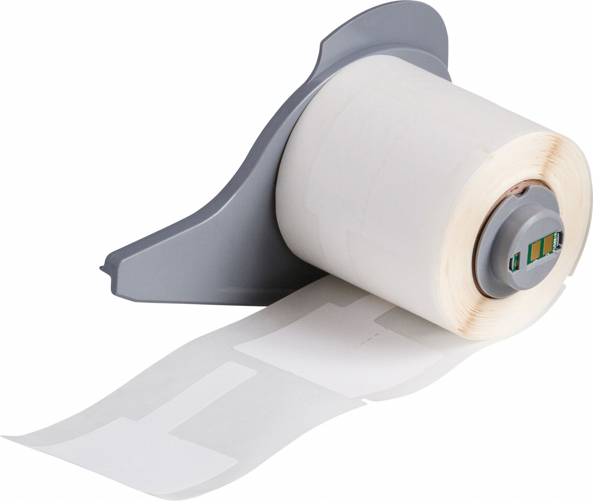 Wraparound Label: T-Shaped, 1 1/2 in x 1 9/16 in, Polypropylene, White ( Matte )