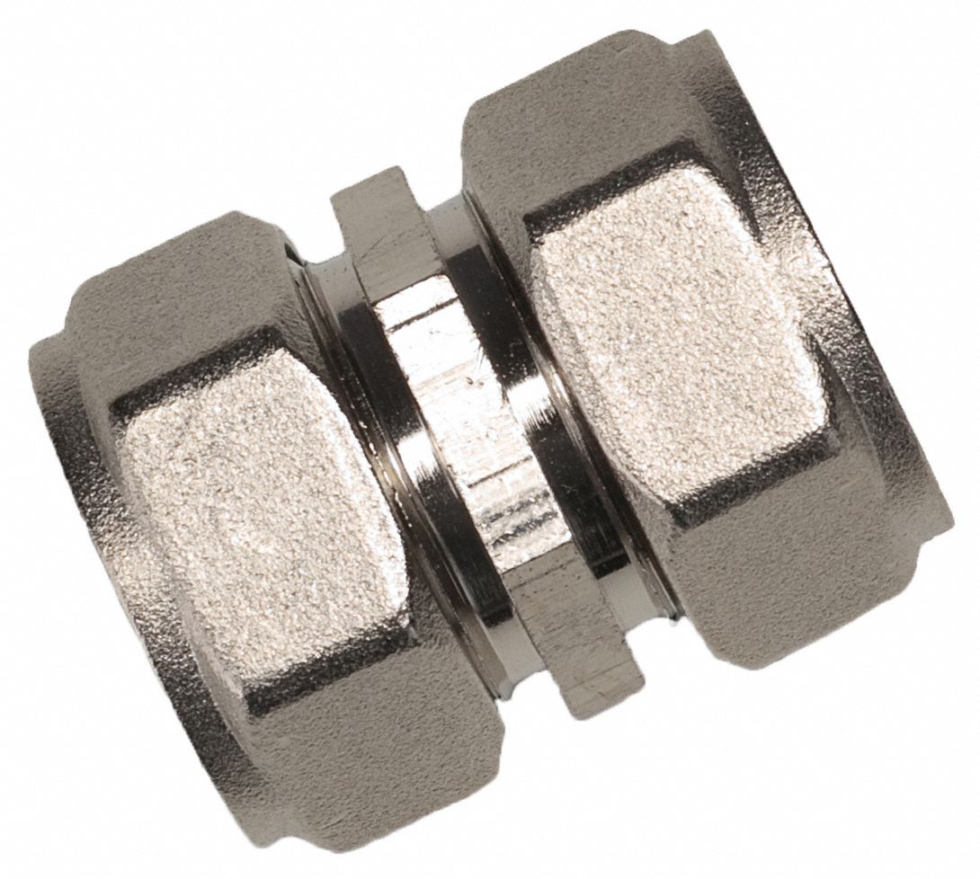 Compression Fitting Coupling: 31/32 in OD 31/32 in OD Fitting Size, Coupling, Brass