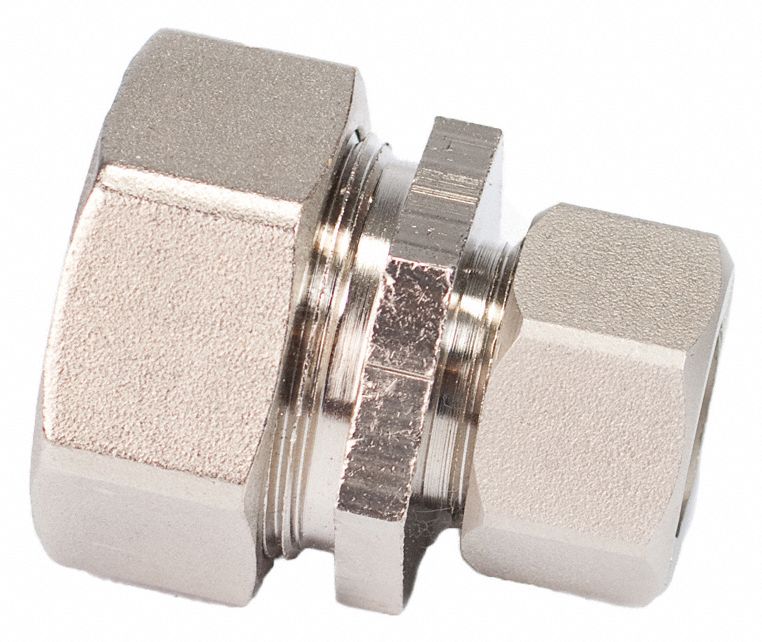 Compression Fitting Coupling: 1 1/4 in OD 31/32 in OD Fitting Size, Coupling, Brass