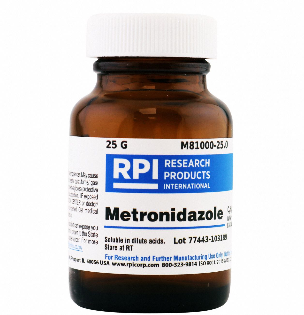 25 g 443 48 1 Metronidazole 30TZ38 M81000 25 0 Grainger