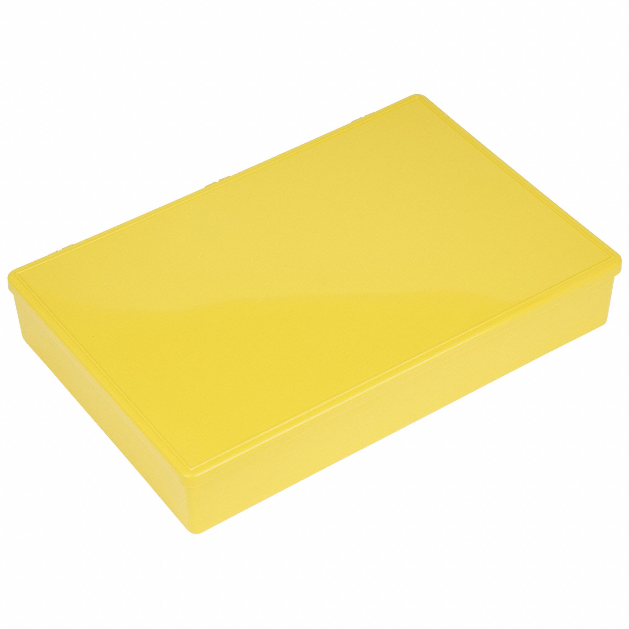 Compartment Box: 12 3/4 in x 8 1/2 in x 2 1/8 in, Yellow, 24 Compartments, 0 Adj Dividers