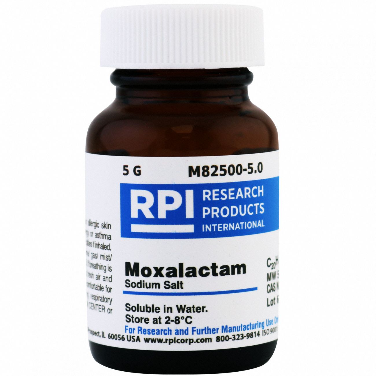 Antibiotics: 64953-12-4, 99% Purity, 5 g Volume, Powder, Lab, C20H18N6Na2O9S, 564.44 g/mol
