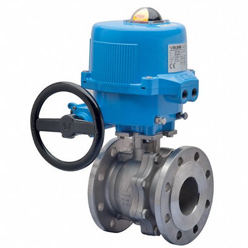 Electrically Actuated Two-Way Ball Valve: 1 1/2 in, Stainless Steel, 100 to 240V AC