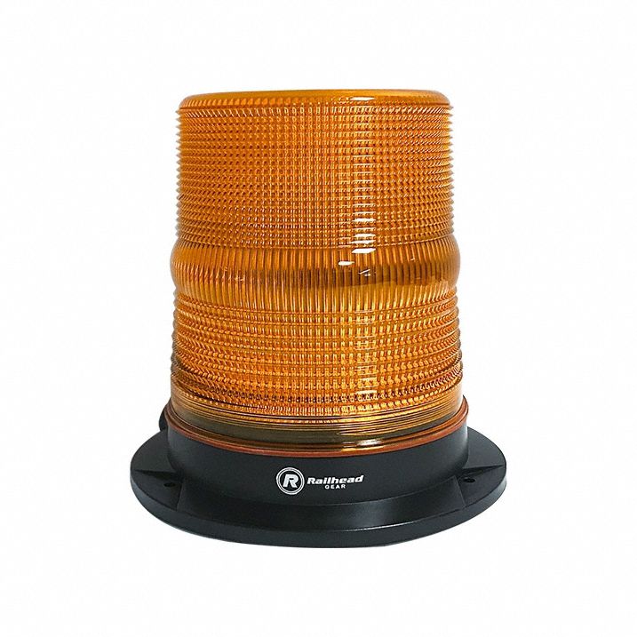Strobe Light: Amber, LED, 10 to 100V, 6 29/32 in Overall Lg, 6 11/16 in Overall Wd