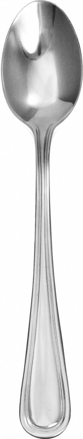 Dessert Spoon: Madrid, 18/0, Stainless Steel, 7 in Overall Lg, Silver