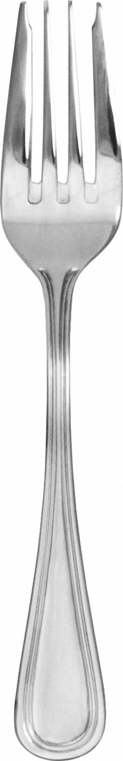 Salad Fork: Madrid, 18/0, Stainless Steel, 6 3/4 in Overall Lg, Silver