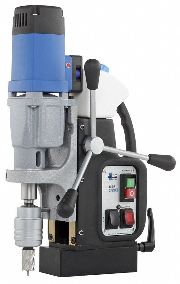 CS UNITEC Magnetic Drill: 50 RPM – 450 RPM, Electric Magnet, 6 1/3 in Drill Travel, 110V AC (MPN MAB 485 SB). Key specifications — attr1253941: Weldon; attr1253957: Electric; attr1253912: CS UNITEC.