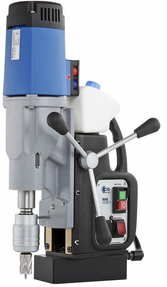 CS UNITEC Magnetic Drill: 70 RPM – 580 RPM, Electric Magnet, 6 1/3 in Drill Travel, 110V AC (MPN MAB 525 SB). Key specifications — attr1253941: Weldon; attr1253957: Electric; attr1253912: CS UNITEC.